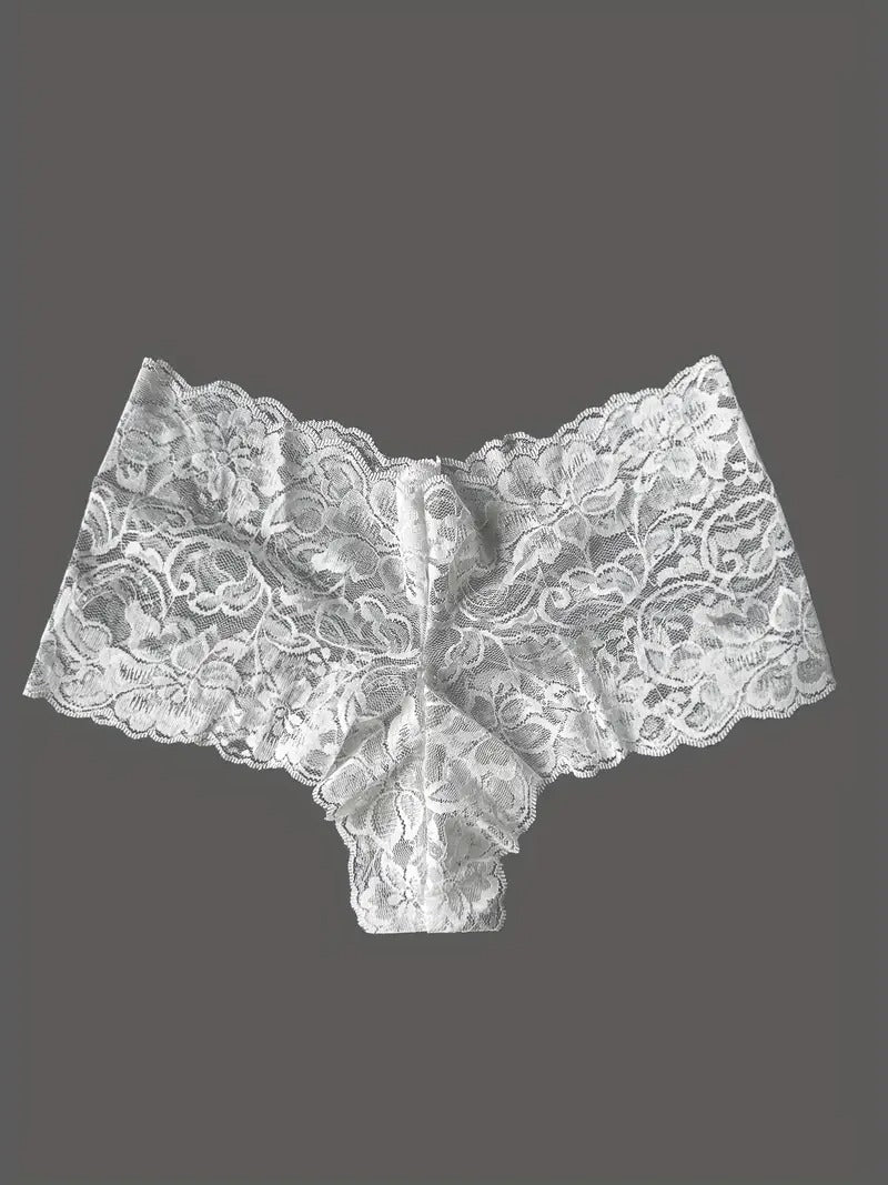 sexy women's lace underwear single pack floral print sheer - Temu